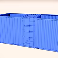 Blue Shipping Container Standing In Open Area With Clear Sky And White Ground 3d model