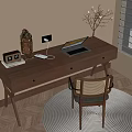 Quiet ancient writing table 3d model