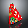 Red Triangular Decorative Ornament Combination with Christmas Gift Boxes and Tree Patterns