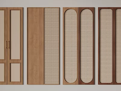 Stylish Wooden Wardrobe Doors With Modern Panel Designs And Various Shape Options 3d model