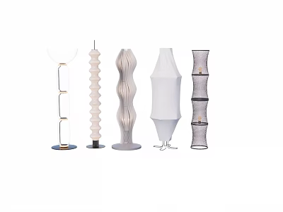 Modern Chandelier Collection Featuring Spiral Wave And Cylindrical Design Styles 3d model