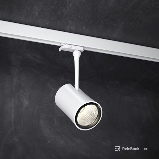 Modern White Track Spotlight with Sleek Design for Interior Lighting Applications 3d model