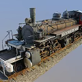 Vintage US Army Steam Locomotive on Railway Tracks with Classic Design