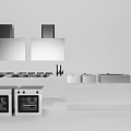 Modern Kitchen Appliances Featuring Range Hoods Gas Stoves Sinks And Ovens