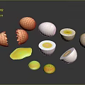 Chicken Eggs Displayed As Whole Broken Shells With Yolk And White Parts