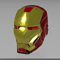 Gold And Red Metallic Helmet For Cosplay Fashion Accessory With Shiny Finish