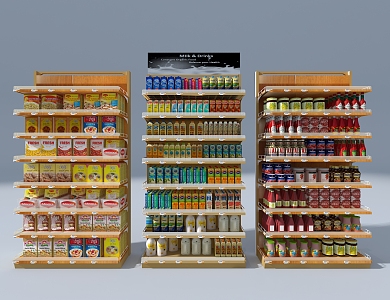 Supermarket shelf display case 3d model