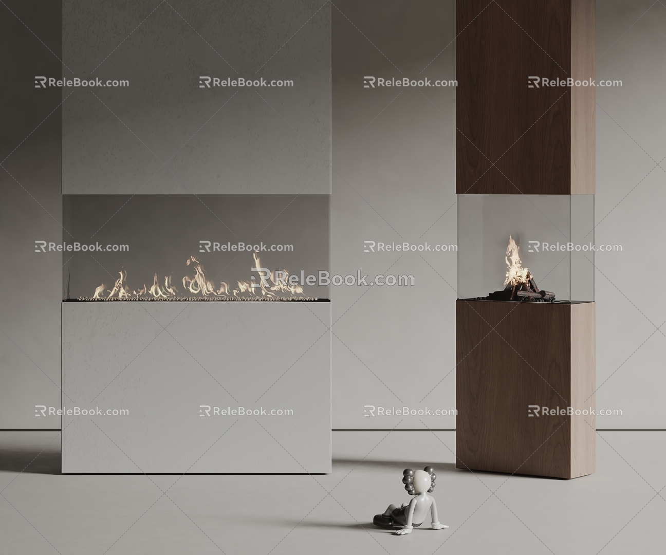 kvadro fireplace stove 3d model