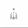 Classic Metal Chandelier With Five Arms And Transparent Bulb Lighting Fixture