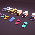 Collection of Various Colorful Toy Vehicles Including Cars Buses and Trucks