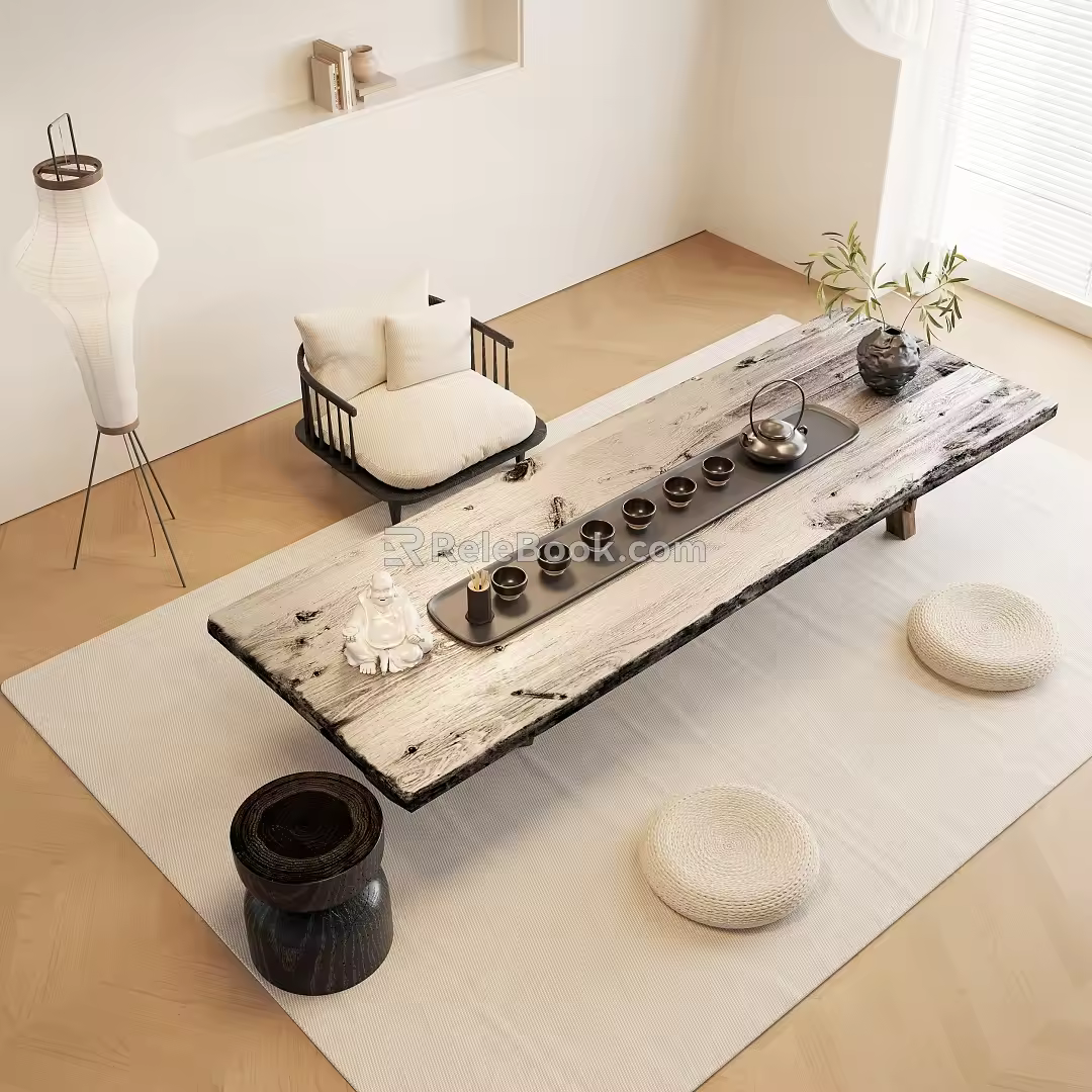 New Chinese Tea Table and Chair Tea Table and Chair Combination 3d model