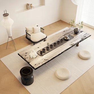 New Chinese Tea Table and Chair Tea Table and Chair Combination 3d model