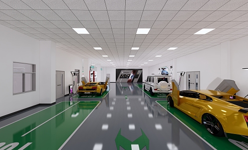 Modern Auto Repair Shop Auto Repair Shop Training Base 3d model