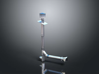 Silver Metal Mechanical Structure 3D Model With Vertical Horizontal Components And Shiny Surface 3d model