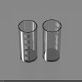 Two Transparent Cylindrical Home Organizers With Slotted Stripe Design For Daily Use