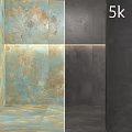 Dual Style Decorative Wall Components Showcasing Blue Gold Textured And Dark Gray Minimalist Design Elements