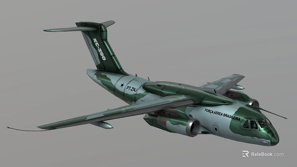 Camouflage Painted Military Fighter Jet With Twin Engines And Tail Number PT250 3d model 