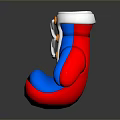 3D Model Stylish Boxing Glove With Blue Red White Design And Laces