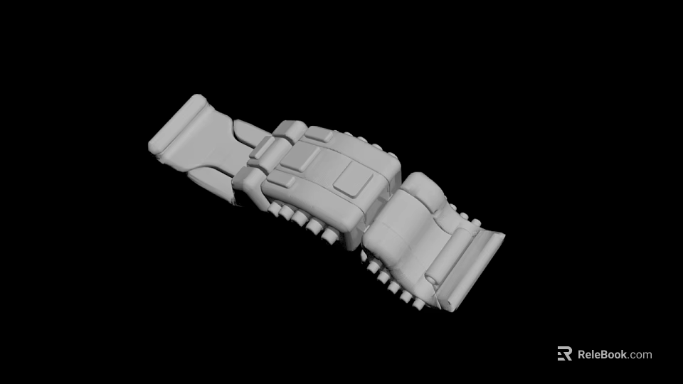 White Mechanical 3D Model Structural Component With Detailed Sections And Connection Points 3d model 