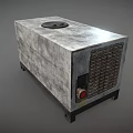Gray Industrial RED Generator Equipment With Control Panel Buttons Dials Ventilation Grilles And Wheels 3d model