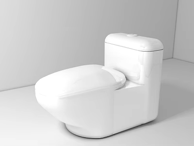 White Modern Toilet With Sleek Design In Minimalist Bathroom Environment 3d model