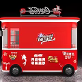 Red Coca Cola Themed Food Truck Selling Mermaid Burger And Drinks