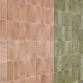 Reddish Brown and Greenish Gray Floor Tiles with Ribbed Texture and Smooth Finish