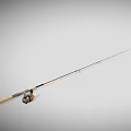 Vintage Fishing Rod With Woven Handle And Metal Reel Classic Design