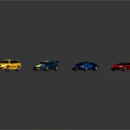 Multiple Colorful Model Cars In Various Colors Arranged On Dark Background