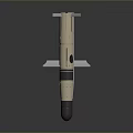 Space Probe With Metallic Body Black Nose Cone Circular Window And White Wings