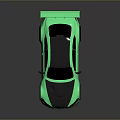 BMW Green And Silver Sports Car With Rear Spoiler Shiny Exterior 3D Rendered Design
