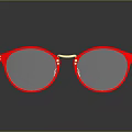 Stylish Red Round Frame Glasses With Clear Lenses And Decorative Temple Design