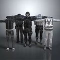 Casual and Tactical Clothing Collection Featuring Jackets Hoodies and Vests on Mannequins