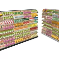 Display Cabinet Shelf Single-sided Shelf Wall Shelf High Cabinet Snack Commodity Snack Display Rack Supermarket Shelf 3d model