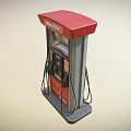 Public Fuel Station Facility With Red Fuel Pump Digital Display And Fuel Nozzles