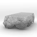 Modern Black Coffee Table With Intricate Mesh Design And Irregular Edges 3d model