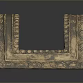 Golden Brass Decorative Arch Frame With Intricate Carvings For Vintage Home Decoration