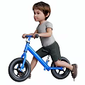 Kids Riding Blue Electric Toy Balance Bike With Safe Design For Outdoor Play