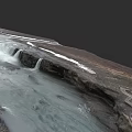 Natural Microtopography With Flowing Water Rocky Terrain And Snow Patches