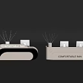 Comfortable Man Decorative Items with White Curved Design and Twigs for Stylish