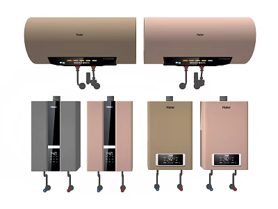 Modern Home Water Heaters with Various Colors and Sleek Designs 3d model
