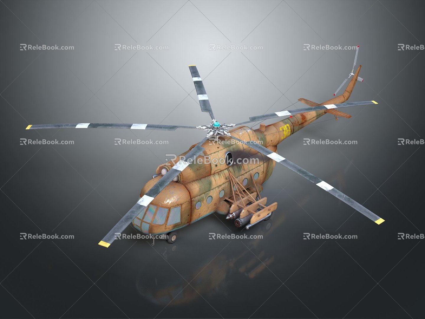 Modern helicopter gunship transport helicopter transport helicopter model