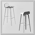 Modern Transparent And Wooden Bar Stools With Metal Frame And Seat Cushion