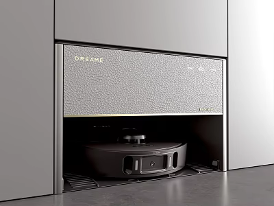 Modern DEEBOT Robot Vacuum Built in Grey Cabinet Storage Space for Home Daily Use 3d model