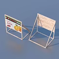 Wooden Display Stands For Household Items With Orange Design And Empty Frame