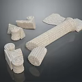 European Roman Column Stone Column Stone Column Old Stone Column 3d model
