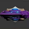 Fantasy Sword Design With Purple Blue Blade Glowing Gem And Intricate Hilt