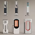Electric Car Charging Equipment With Various Designs And Digital Display Screens