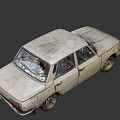Old Worn Out Dusty Vintage Car Exterior With Classic Retro Design Details