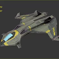 Futuristic Aerospace Spacecraft Design With Sleek Green Yellow Accents And Advanced Features
